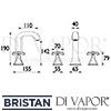 Bristan Glorious 3 Hole Basin Mixer Tap Dimensions